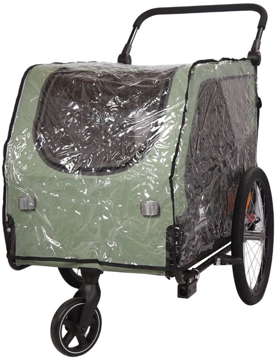 Knuffelwuff regenhoes Cruvado – transparante PVC-regenhoes voor hondenaanhangers voor de fiets, incl. transporttas