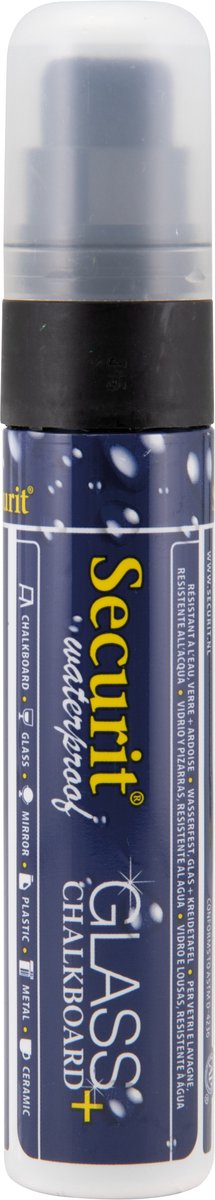 Securit® watervaste krijtstift met blokpunt in zwart