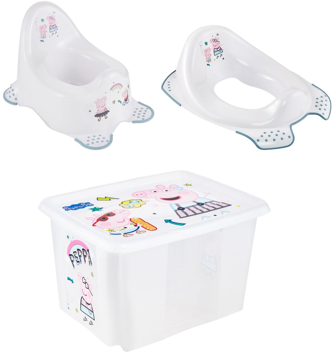 Solidchoice - Peppa Pig Set: Potje, Toiletbril en Opbergbak voor Kinderen