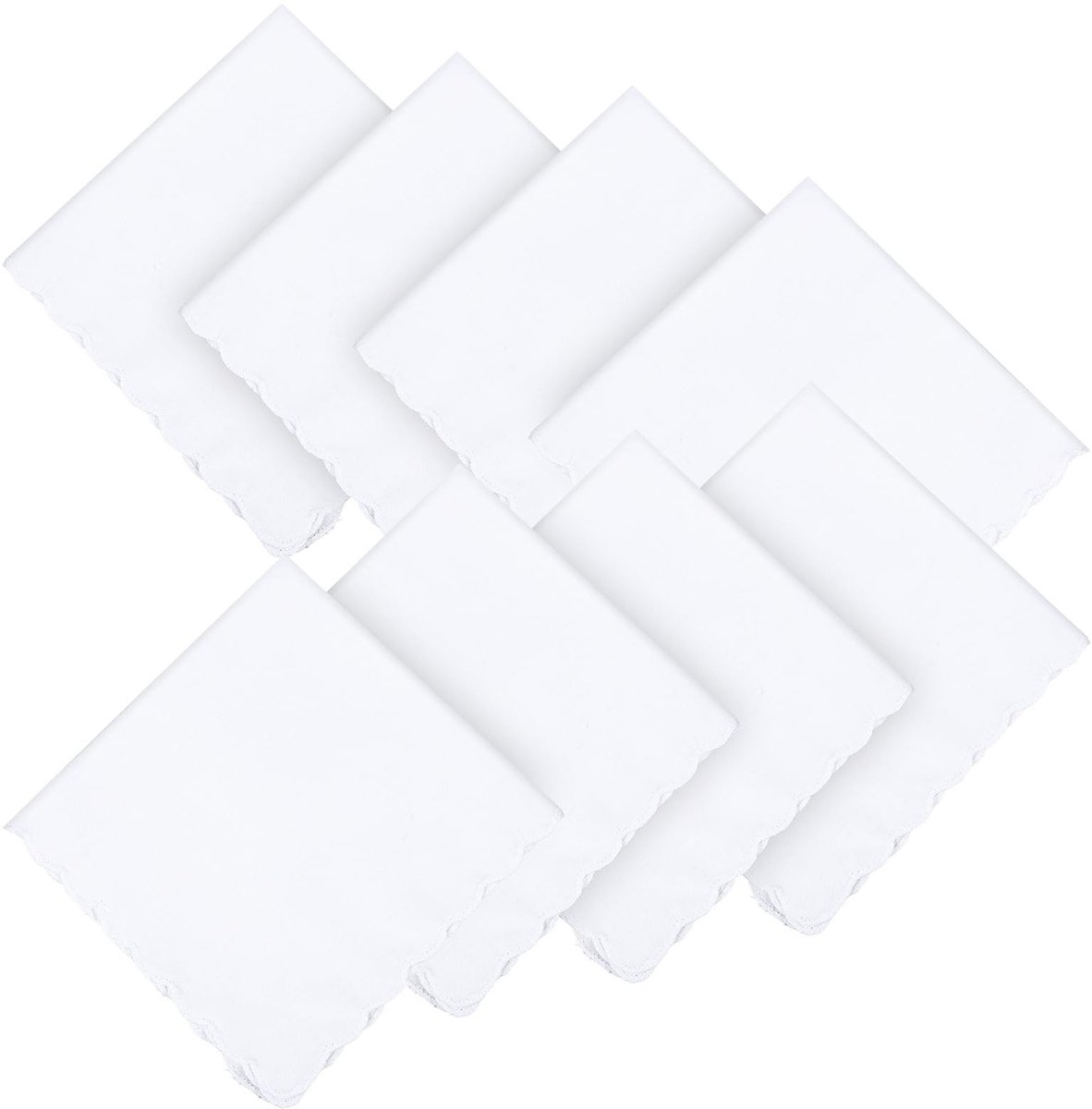 Solidchoice - 8 Stuks Witte Katoenen Zakdoeken voor Diverse Gelegenheden