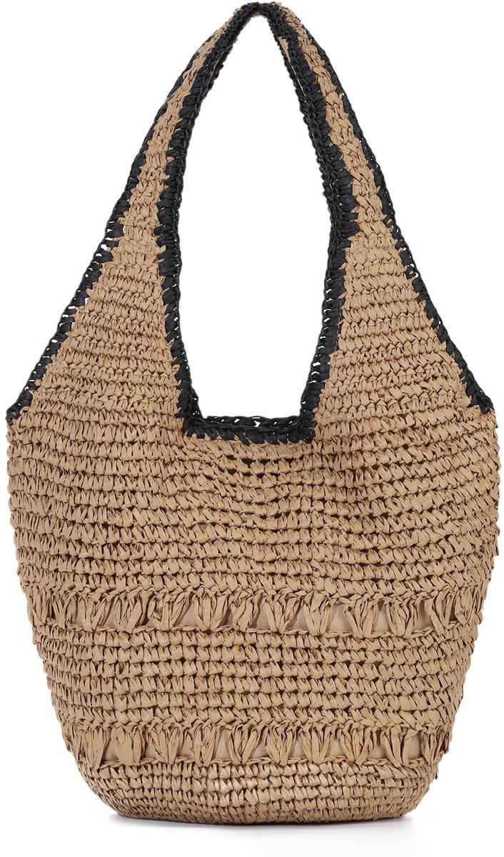 Solidchoice - Grote Stro Strandtas voor Dames voor Zomeruitjes