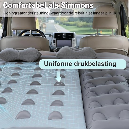 Opblaasbaar SUV-luchtmatras voor auto en camping - Compact en draagbaar met elektrische pomp van Merkloos — afbeelding 3