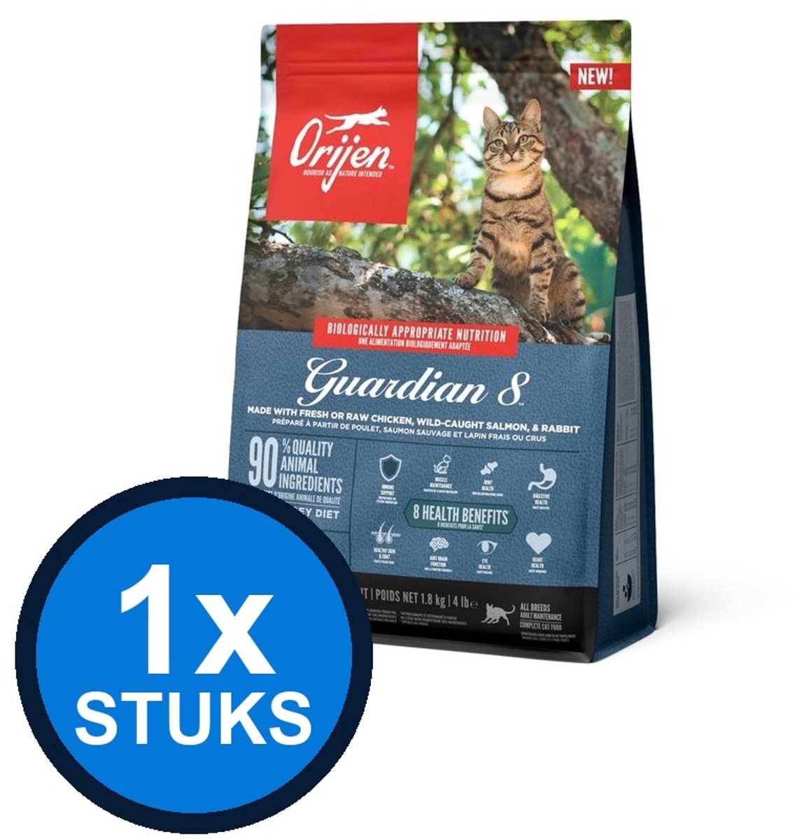 1x Orijen Cat Whole Prey Guardian 8 - Kattenvoer - 1,8kg