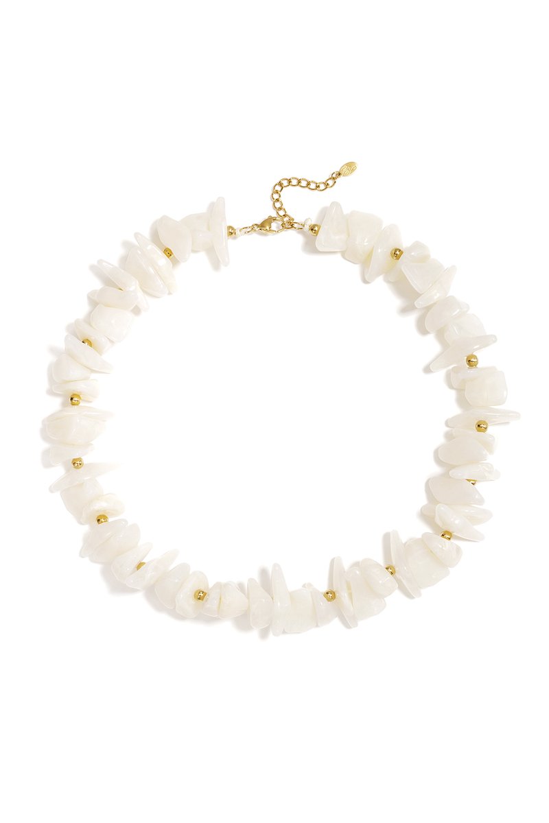 Acryl Kralenketting met Onregelmatige Vorm – Simple Series - Wit