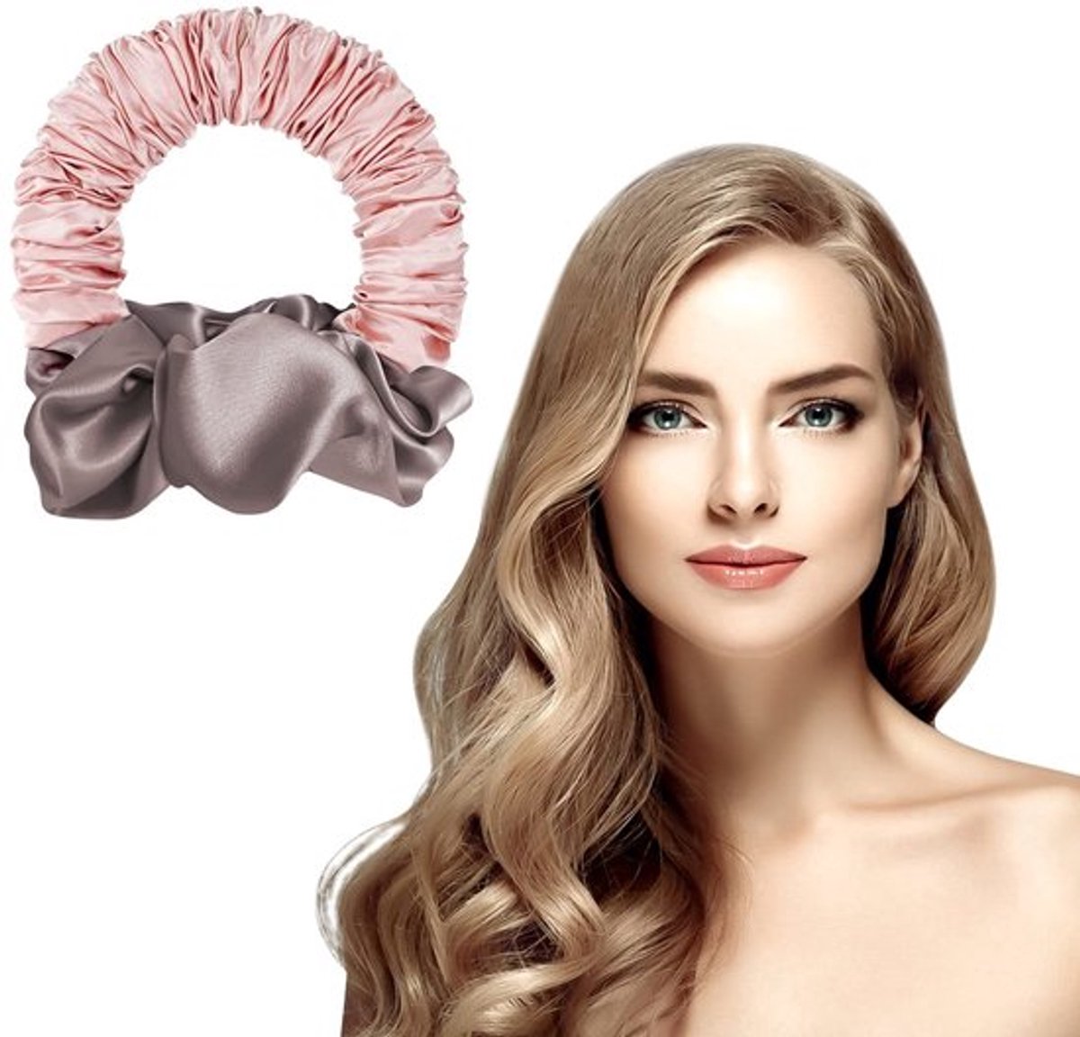 Hittevrije krulstok - Krultang zonder hitte - Zacht en comfortabel - Roze - Slaaprollers - Perfect voor lang en halflang haar
