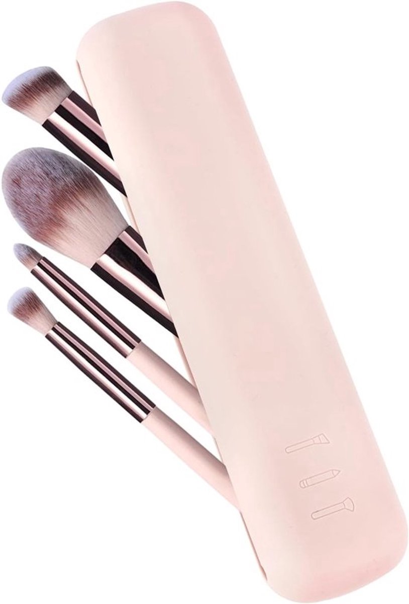 Siliconen Make-up Borstelhouder - Zacht en Draagbaar voor Lipstick, Oogschaduw en Wenkbrauwpotlood - 20x5.5cm Opbergoplossing voor Make-upaccessoires