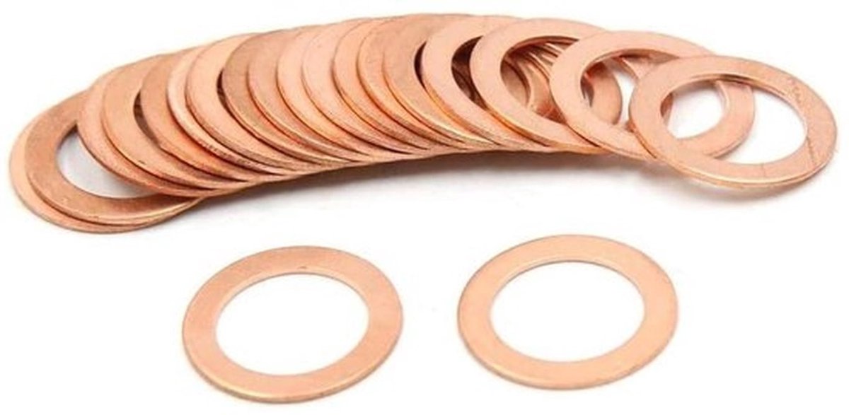 Oliekeerring - Koperen ringen - Plat - M17 - Pakking - Afdichting - Carter - M17*21*1.0 - 20 stuks - Geschikt voor auto's.