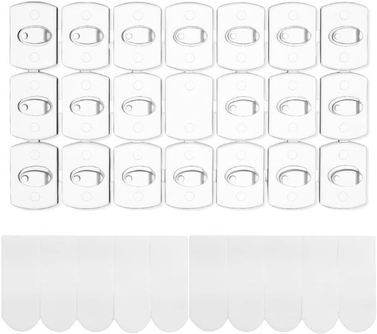Kleefhaken 52 stuks - Transparant - Zelfklevend - Mini-wandhaken - Weerbestendig - Voor lichtsnoeren - Inclusief plakstrips