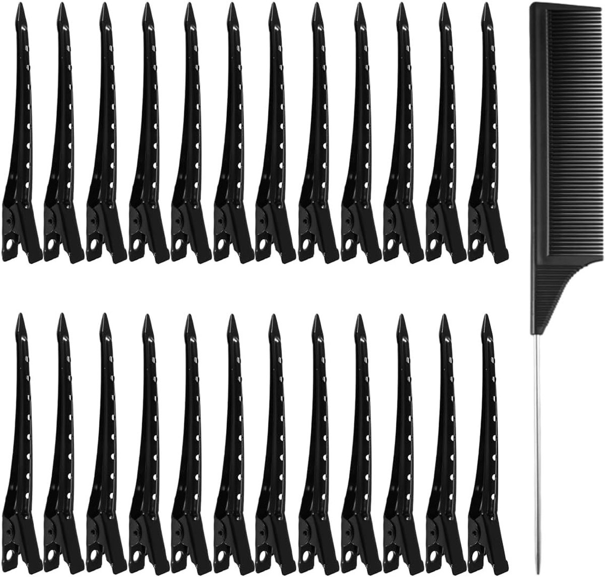24 Stuks Haarclips met Styling Kammen | Haarclips voor het Fixeren van Krullen, Kapsels en Kleurbehandelingen