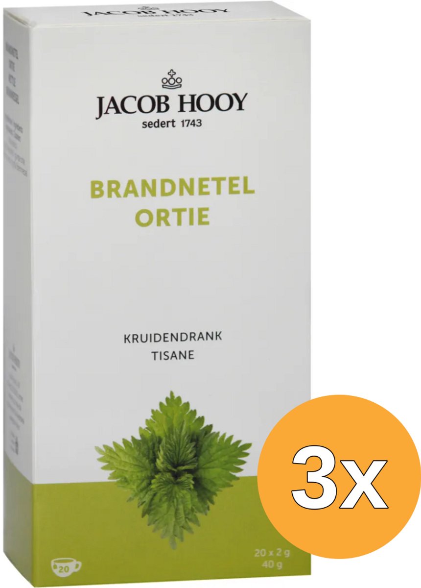 3x Jacob Hooy Brandnetel Theezakjes (20 stuks)