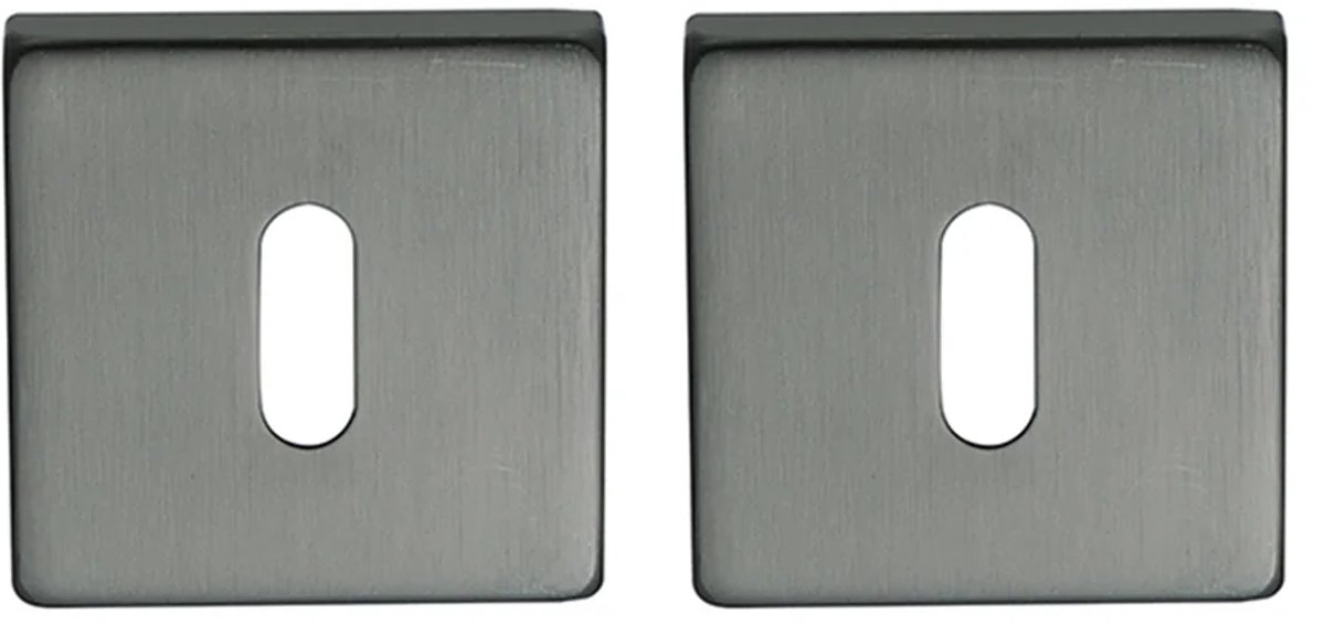 Sleutelrozet vierkant 53x53x8,9mm gun metal PVD gecoat
