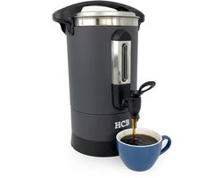 HCB® - Professionele Horeca Percolator - 5,3 liter - 35 kopjes - zwart - 230V - RVS / INOX Perculator - Elektrisch koffiezetapparaat - Volautomatische koffiemachine - 28x30x42.5 cm (DxBxH) - 2.40 kg - 1349