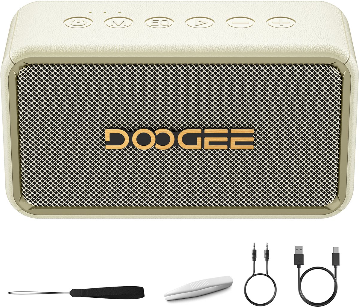 DOOGEE Field Echo - Draagbare Bluetooth Speaker - 80W Piekrvermogen - 16 Uur Speeltijd - Waterdicht IP67 - Beige