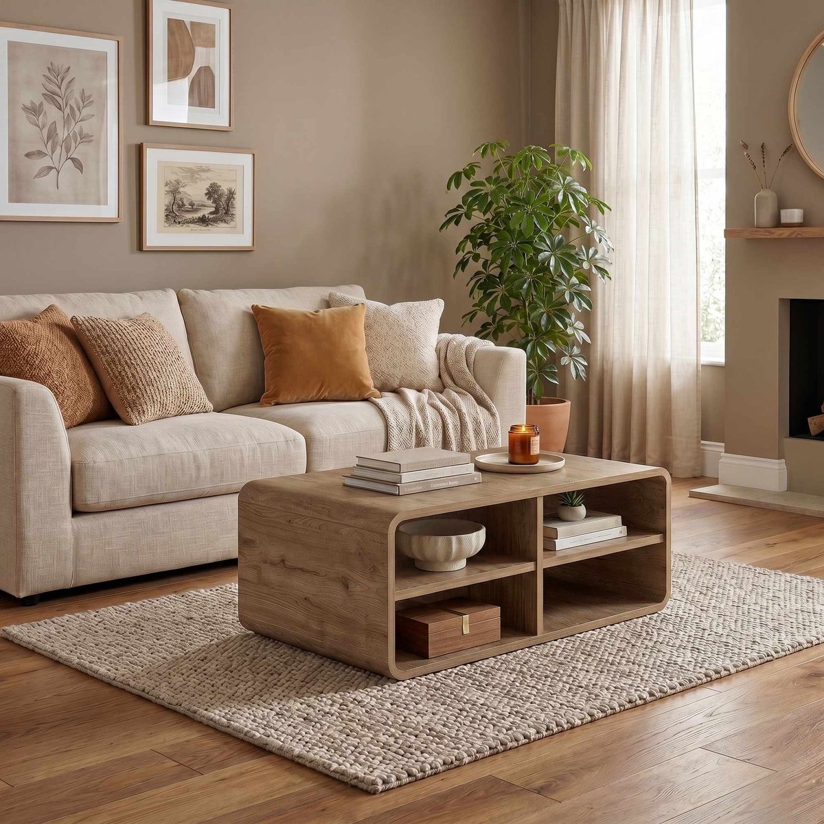 Asir - Salontafel - Natuurlijk - 80,3 x 50 x 32,5 cm