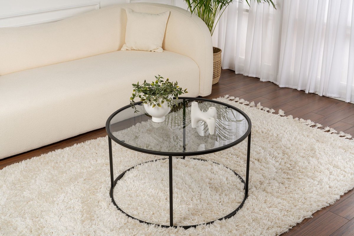 Asir - Salontafel - Zwart - 15 x 15 x 43 cm