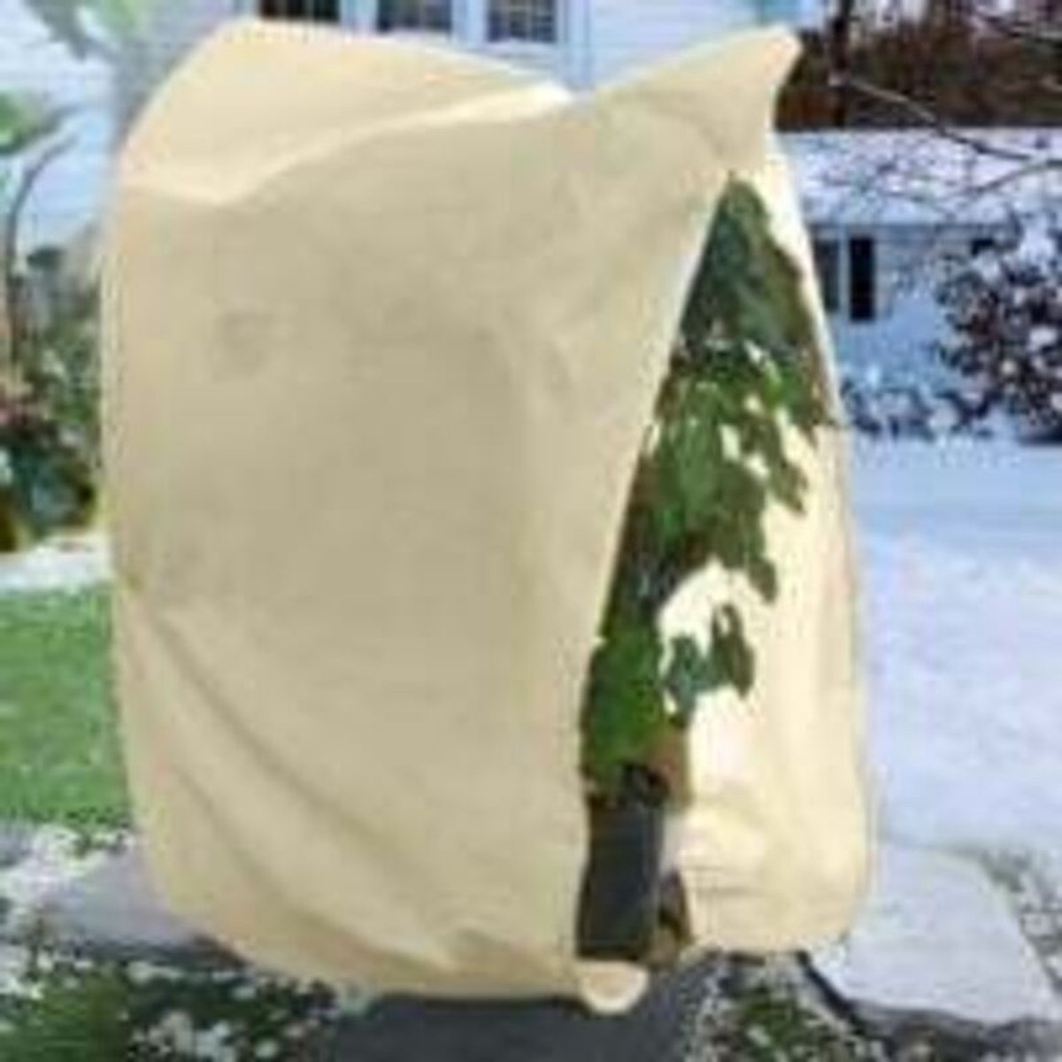 Winterplantenhoes van 1,2 m x 1,8 m, geschikt voor trekkoord en ritssluiting, herbruikbaar winterbeschermingsdoek geschikt voor planten, vorst- en insectenwerend, 60 g/m².