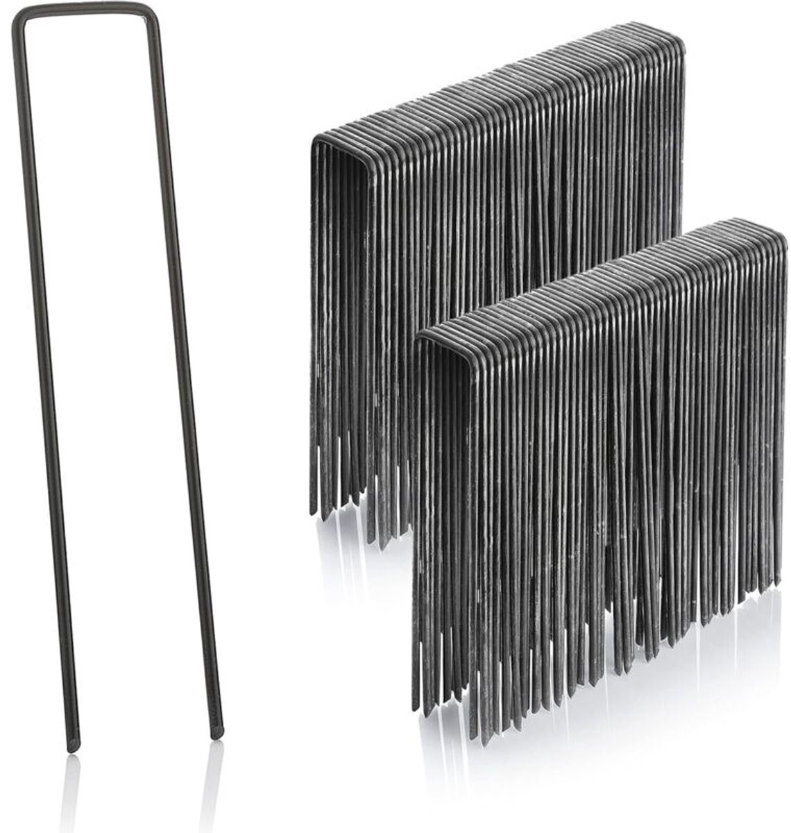 U-vormige multifunctionele stalen tuinnagels - ideaal geschikt voor het vastzetten van onkruidwerend doek en landschapsdoek.