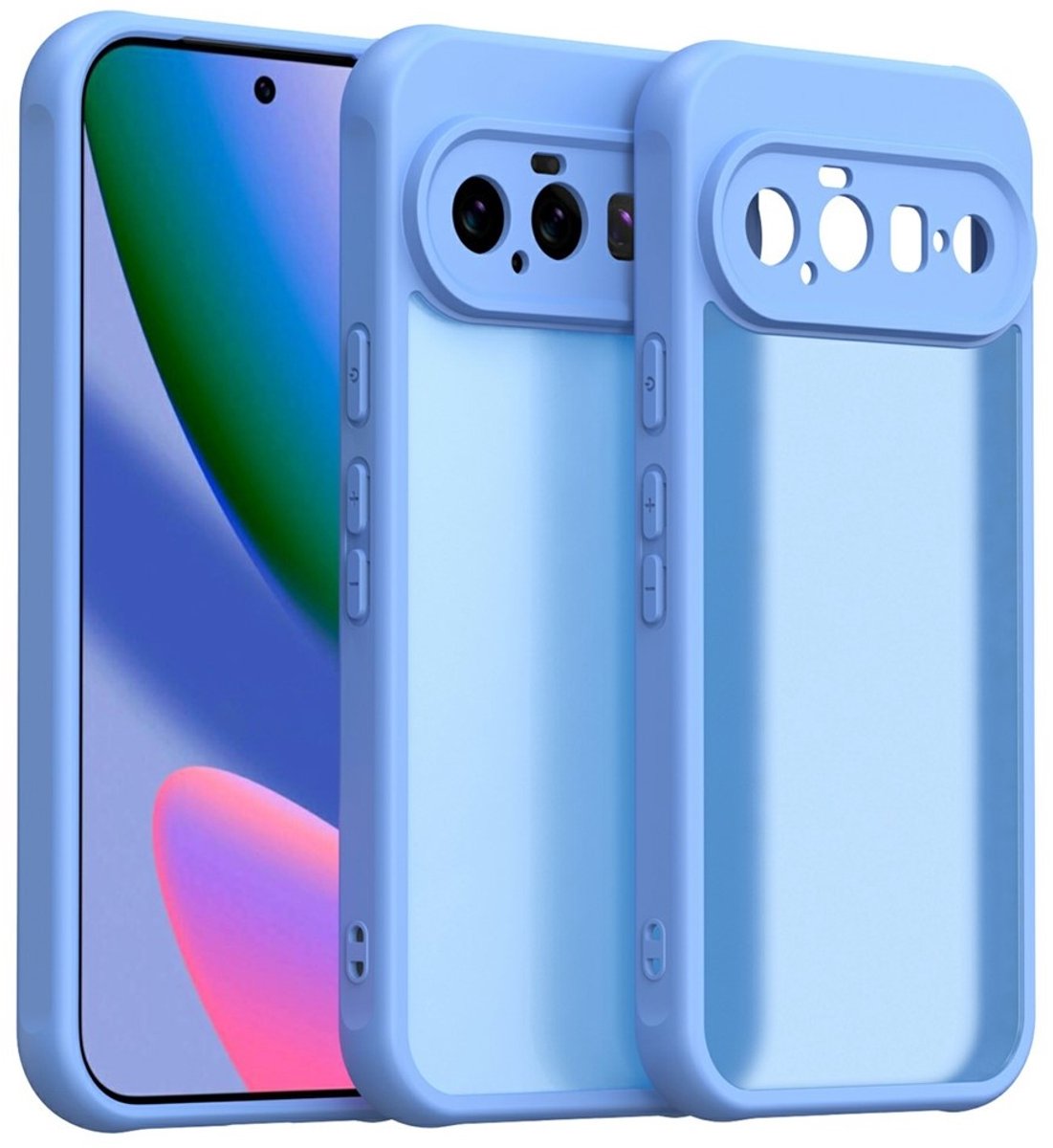 Coverup Hoesje - Geschikt voor Google Pixel 11 Hoesje - Coverup Mat Transparante Back Cover met Camera Cover - Lichtblauw