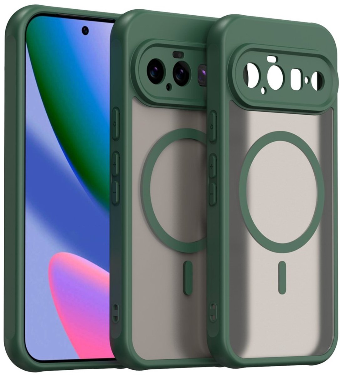 Coverup Hoesje - Geschikt voor Google Pixel 11 Hoesje - Coverup Mat Transparante Back Cover met Camera Cover - MagSafe Compatible - Groen