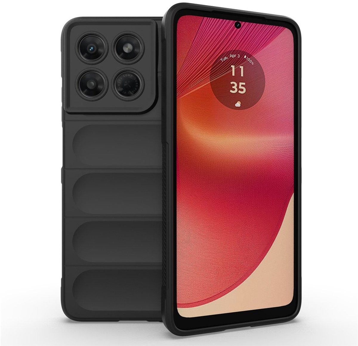 Coverup Hoesje - Geschikt voor Motorola Moto G37 / G47 Hoesje - Coverup Hands-On Rugged Back Cover - Zwart