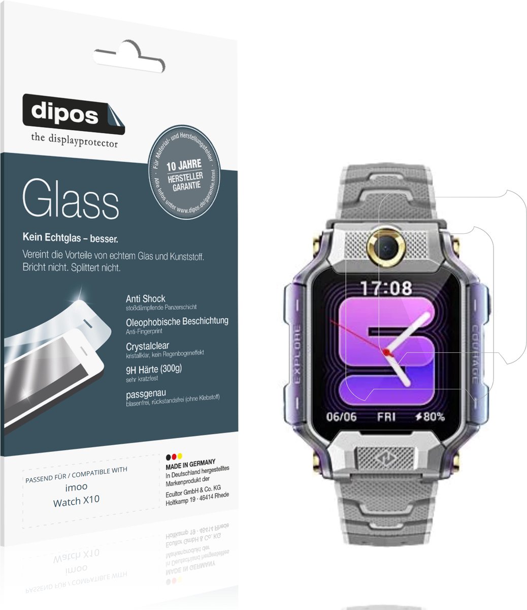 dipos – 2x Pantserfolie geschikt voor imoo Watch X10 | 9H Screenprotector