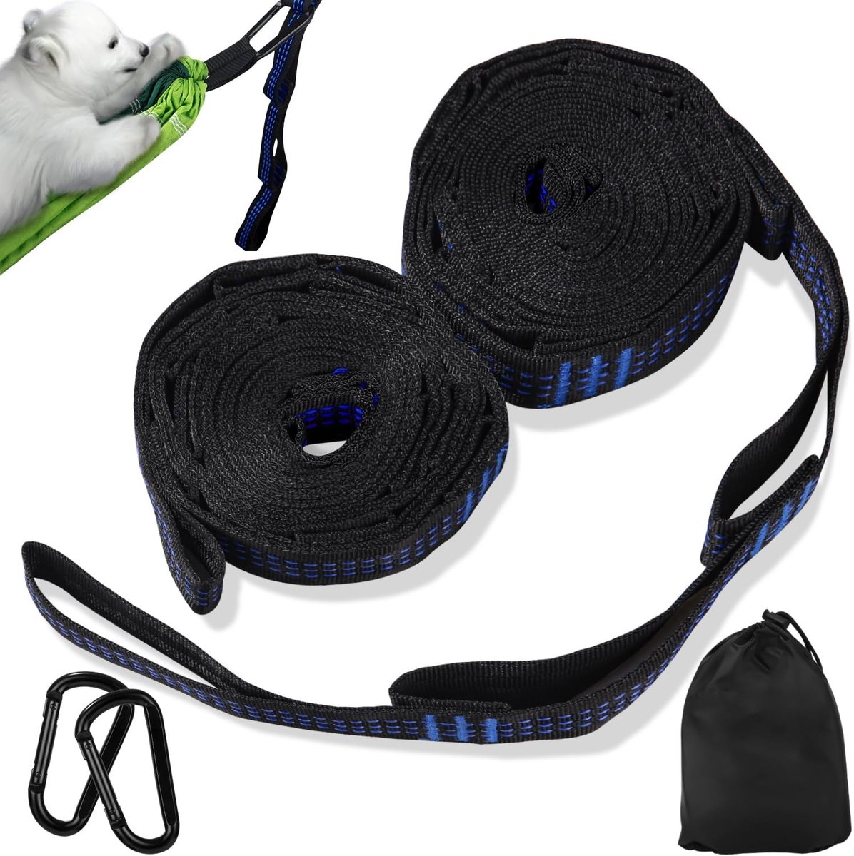 Solidchoice - Set van 2 Hammock Bevestigingen met Riemen en Haakjes