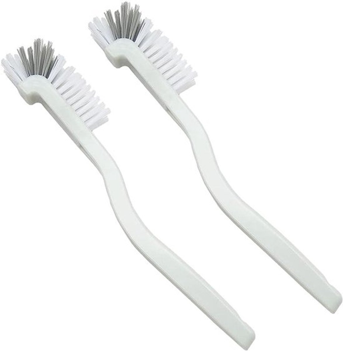 Gebogen Reinigingsborstel met Lange Handgreep - Set van 2 (voor Kopjes, Flessen, Huishoudelijke Schoonmaak)