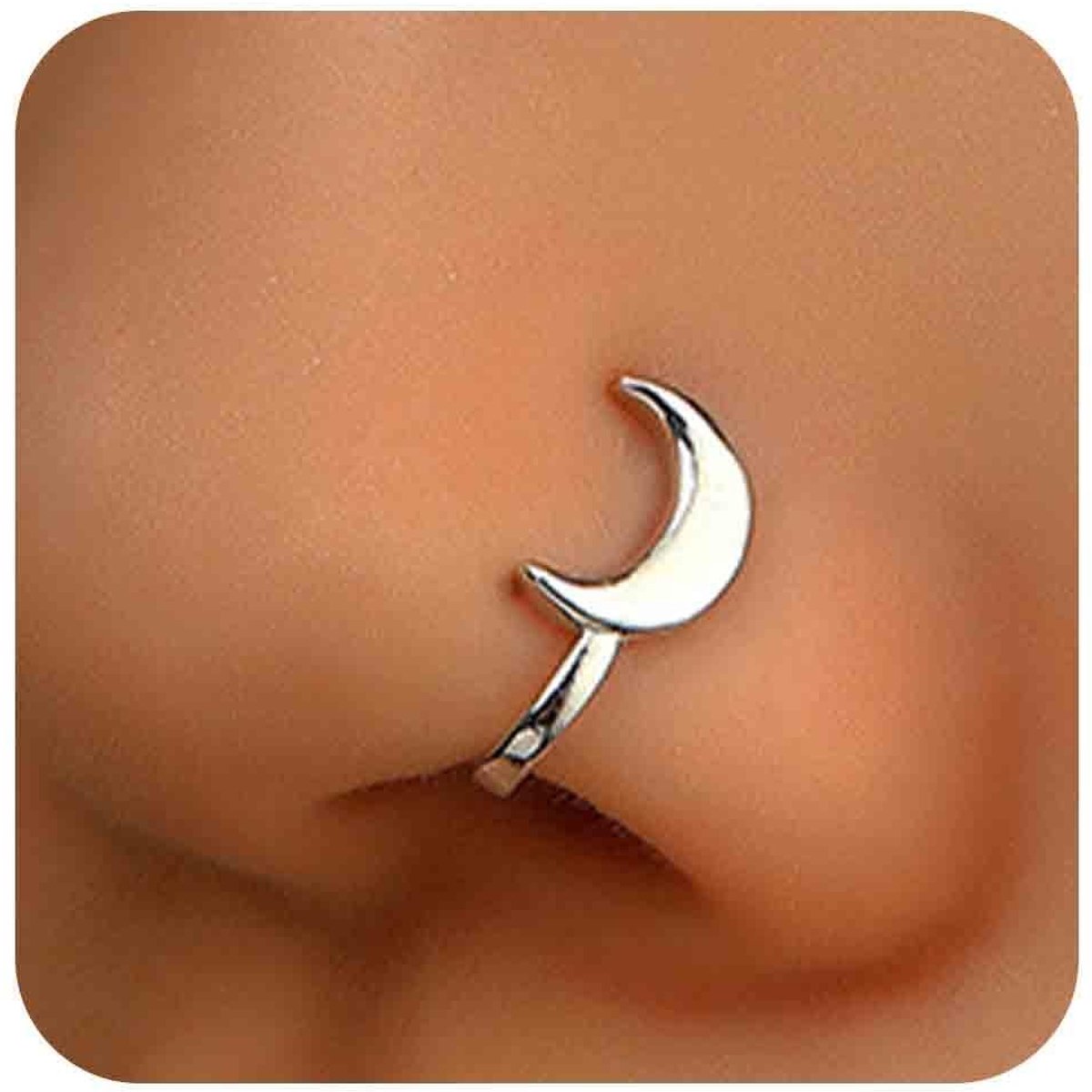 Solidchoice - Boho Maansieraden Neusring met Klein Ontwerp