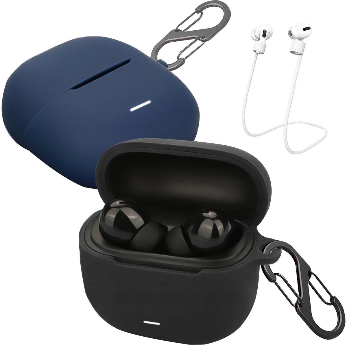 Solidchoice - Liquid Silicone Case voor Bluetooth Hoofdtelefoon met Anti-Verlies Haken