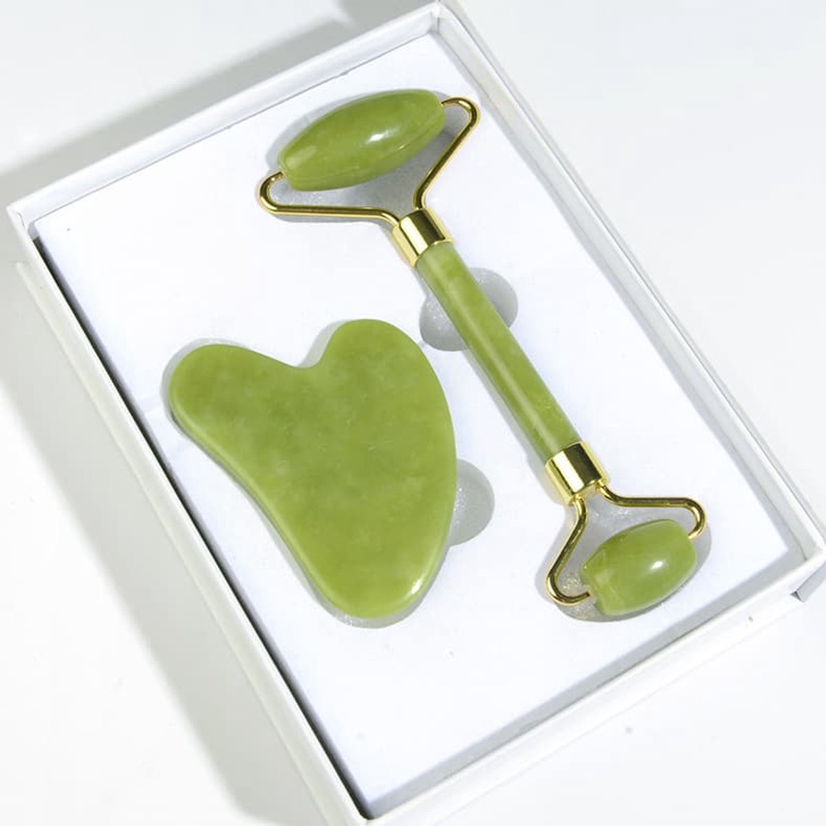 Gua Sha set, Gua Sha steen, gezichtsroller, Geschikt voor dagelijkse huidverzorging. Het Gua Sha bord kan gebruikt worden op gezicht, nek en lichaamsspieren.