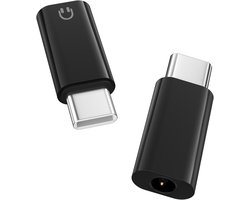 USB C naar 3.5mm Audio Adapter, Type C naar Hoofdtelefoon Aux Jack Dongle | Ondersteunt In-line Bediening, DAC Chip, Hi-Fi Geluid voor iPhone, Galaxy, iPad en Bedrade Hoofdtelefoons/Earphones, Zwart