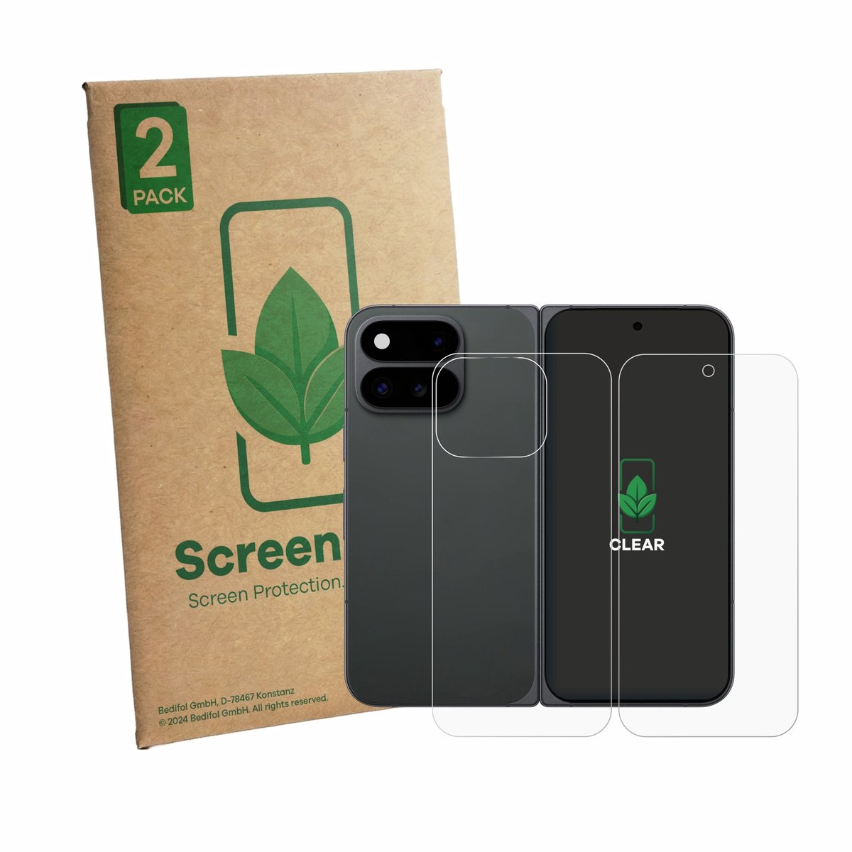 2 Stuks Screenprotector voor Google Pixel 11 Pro Fold (Voor+Achter) - Hoogwaardige Beschermfolie transparant
