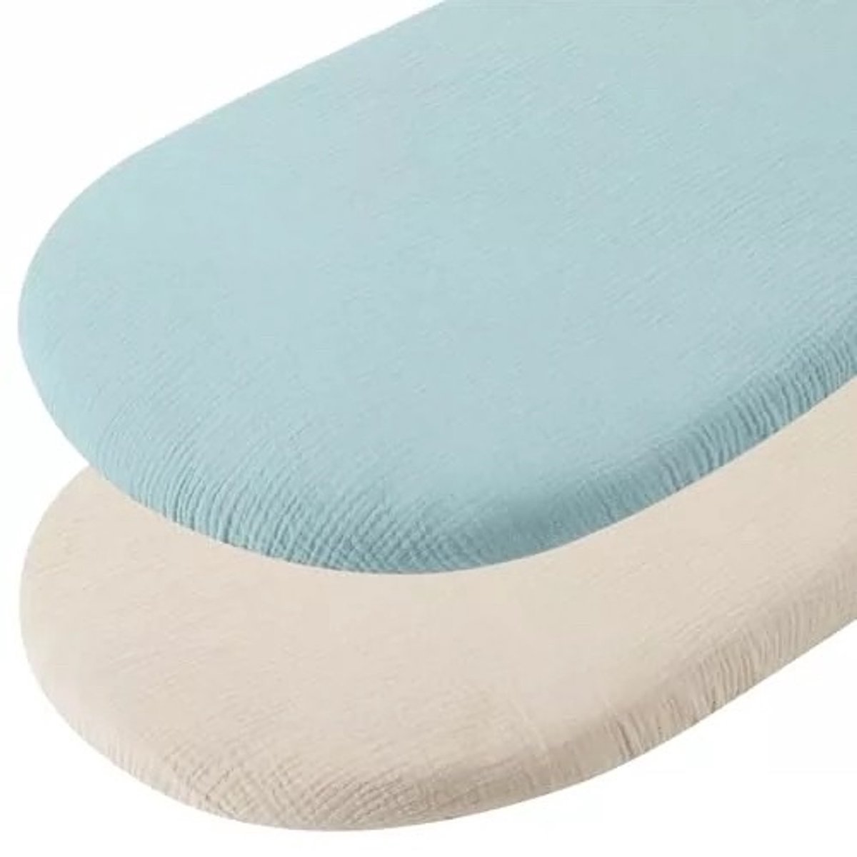 Wieg hoeslaken set van 2 stuks - ademend mousseline katoen - afneembaar wasbaar buitenhoes - geschikt voor babywieg matras - 32 * 17 inchStijl 7