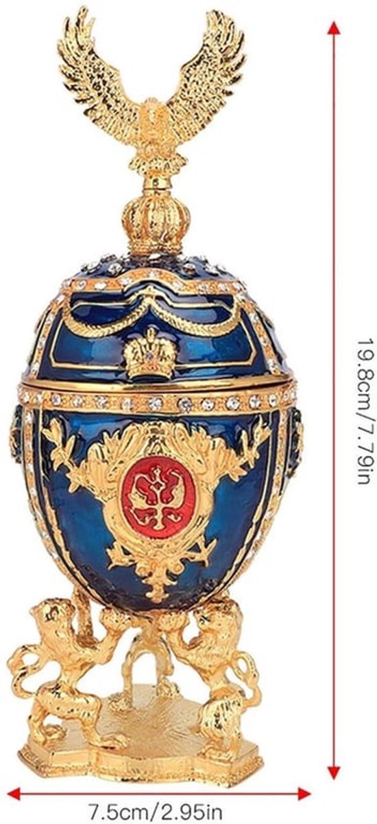 Snuisterijdoosje Uniek - Juwelendoos - Decoratieve Doos - Vergulde Diamanten - Driedimensionaal Patroon - 7,5 x 7,5 x 19,8 cm