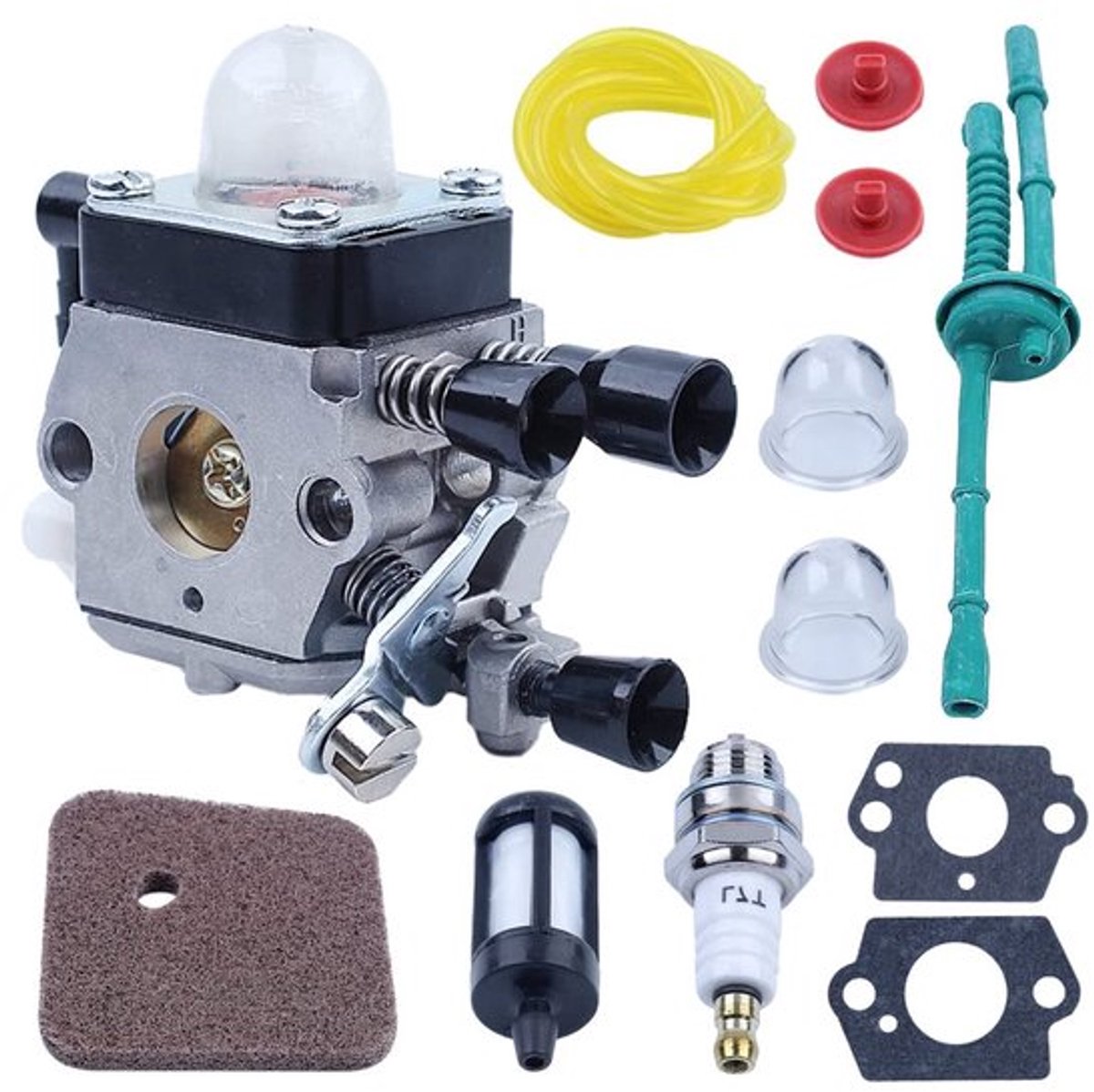 Carburateurset, geschikt voor Stihl Fs45 Fs46 Fs55 Fs55R Fc55 Fs38 Fs55Rc Km55 Hl45 Km55R Sp85, voor Zama C1Q-S66, C1Q-S71, C1Q-S97 A, C1Q-S144 3, C1Q-S153, C1Q-S186, C1Q-S186