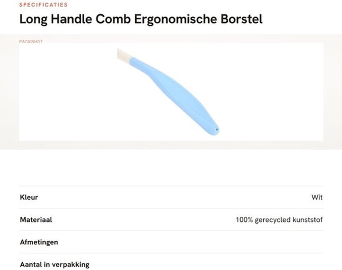 Haarmassagekam Ergonomisch Ontwerp - Antislip Handgreep - Gebogen Kunststof - Geschikt voor Artritis - Makkelijk Vast te Houden - Wit - Kam