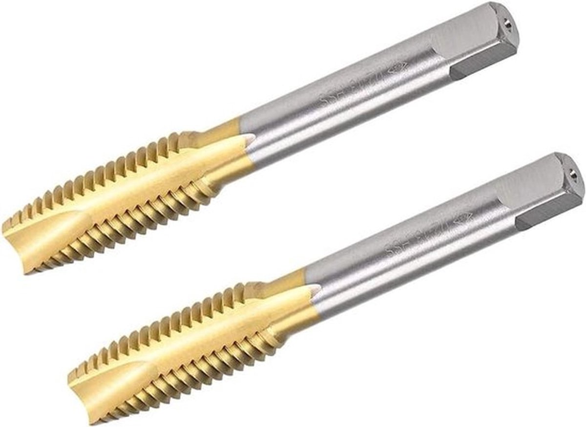 Draad Tap HSS - Spiraalvormige Plug - 1/2-13 UNC - 2 Stuks - Schroefdraadlengte 35 mm - Geschikt voor Zacht Staal/Aluminium - Kraan