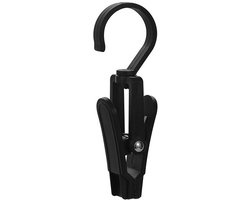 10 stuks - Droogklem - Wasklem - Drooghaak - met 360 graden draaihaak - Sokkenhouder - Robuuste en duurzame plastic kledingklem - Multifunctioneel - Draagbare antislip plastic kledinghouder - Zwart