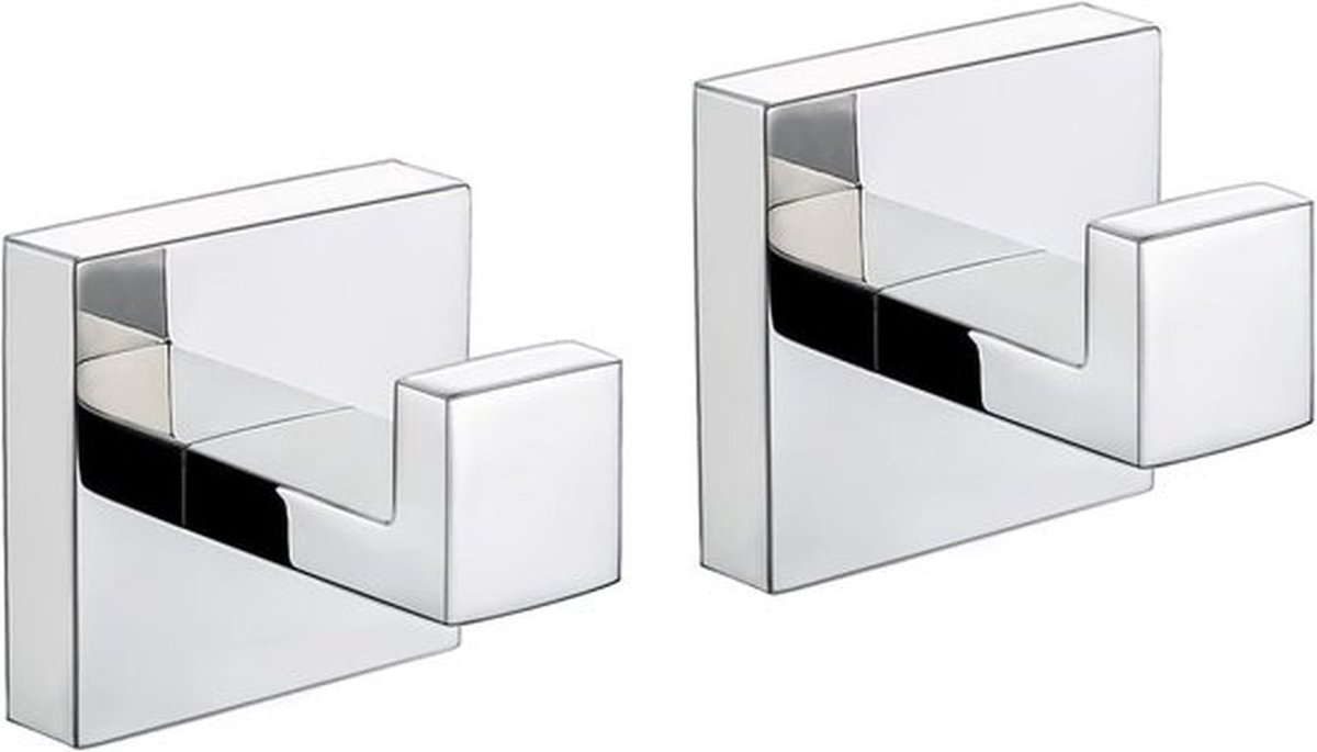 Handdoekhaken Roestvrij Staal SUS304 - Wandmontage - 2 Stuks - Gepolijste Afwerking - Eenvoudig Design - Waterdicht - Wandhaak