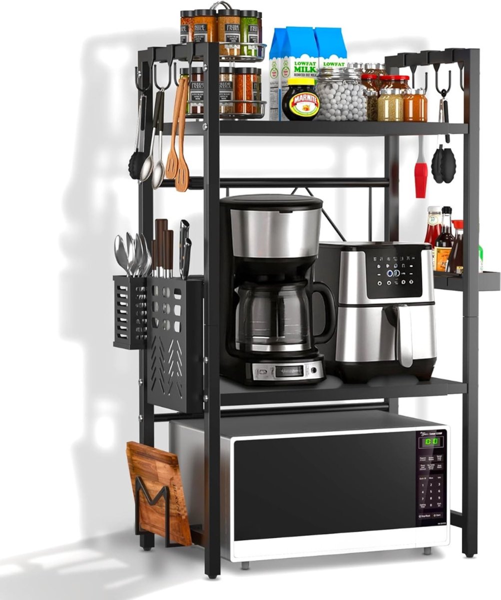 KIRA® Keukenkast - Ovenkast - Keukenkast Voor Magnetron - Magnetronkast - Zwart - 32cm x 64cm x 79cm