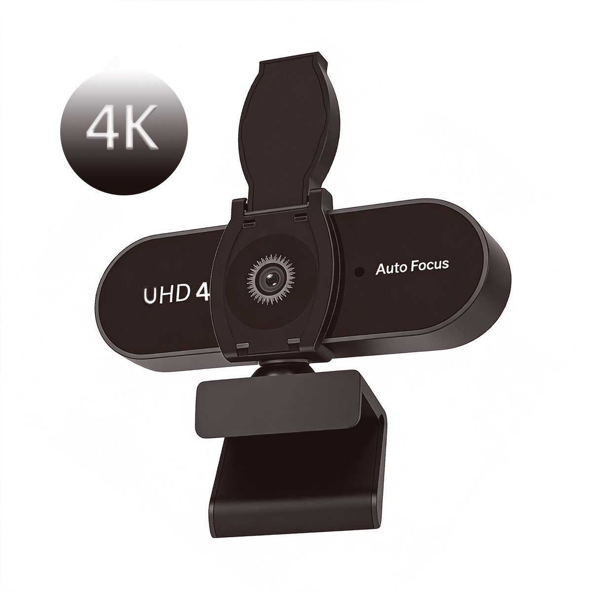 4K Webcam met Autofocus en Ruisvrije Microfoon – USB Webcam met Privacy Cover – 3840×2160 – Plug & Play – Groothoek Webcam voor PC, Laptop, Windows en Mac