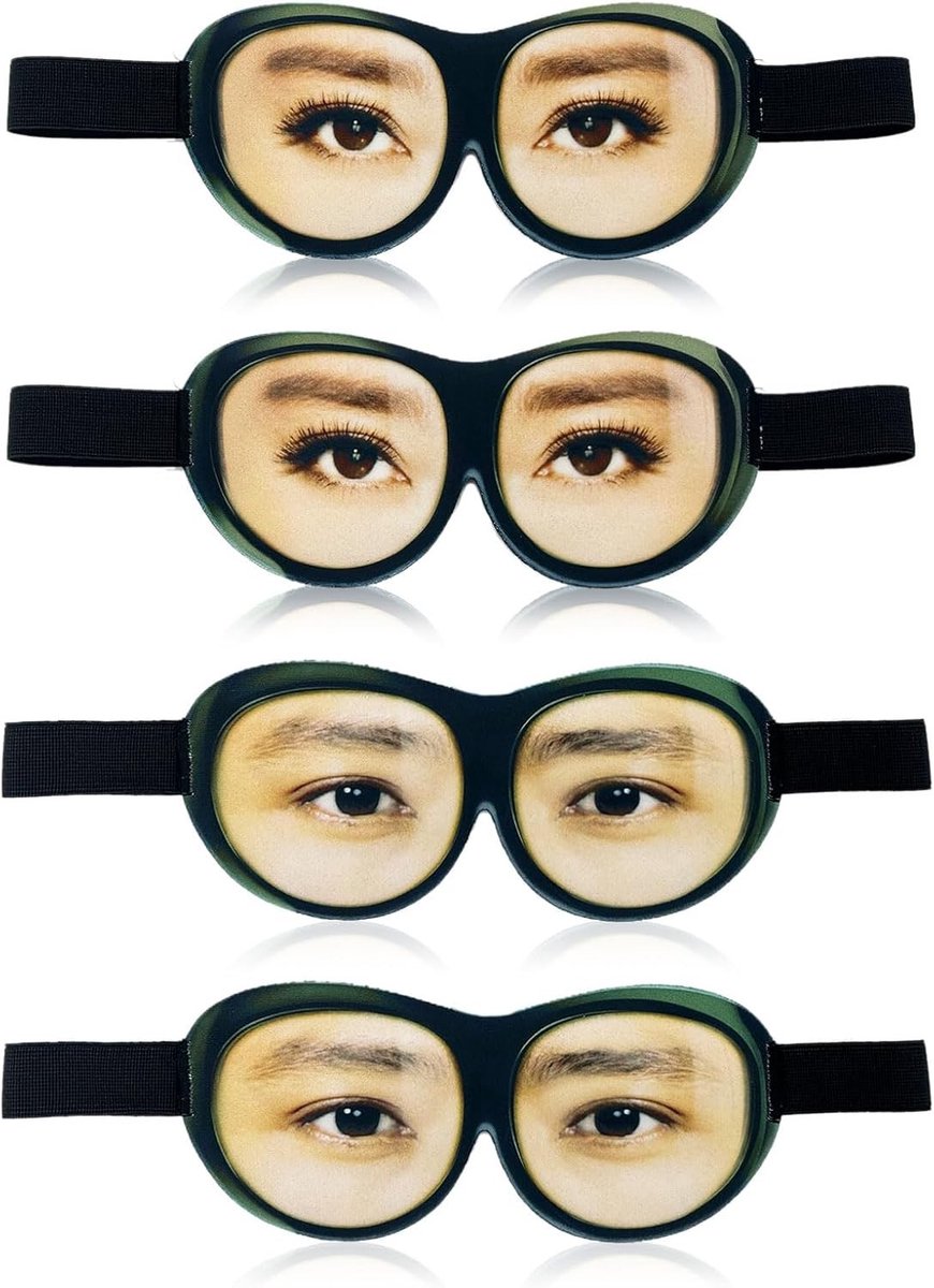 VIKSAUN 4 stuks slaapmasker met open ogen, zachte pluizige slaapoogbedekking voor meditatie, nacht, reizen, dutje (4 stuks)