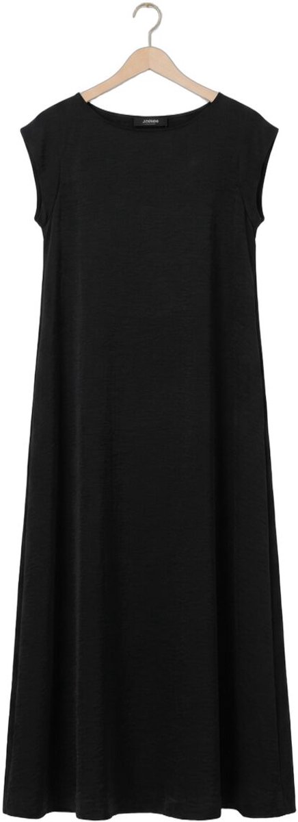 Jansen Amsterdam Otis Jurk Cb 598 Colorblock Cap Sleeve Wide Neckline Long Dames - Jurk - Zwart - Maat 34