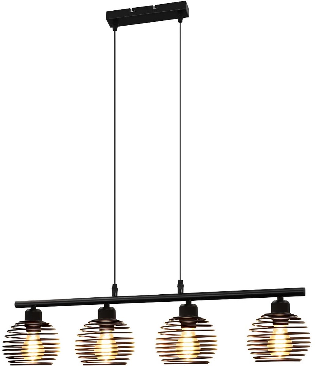 VALI® Hanglampen Eetkamer - Plafondlamp - Hanglamp - Zwart - 77cm x 15cm x 142cm