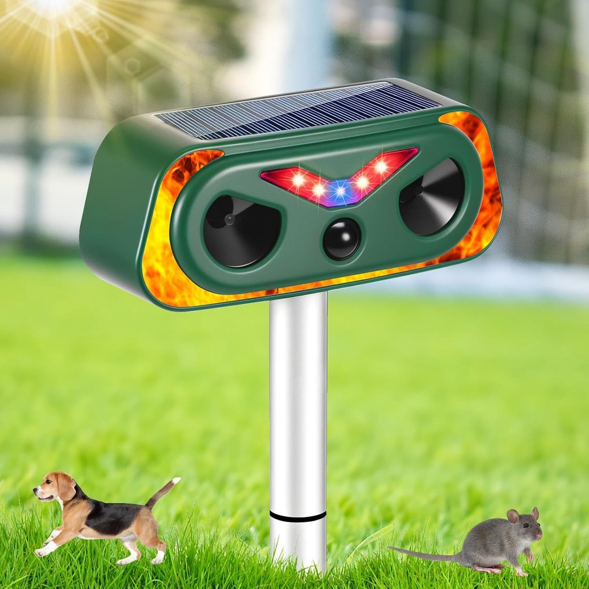 Ultrasonische Dierenafschrikkende Apparatuur - Groen - 10 meter bereik - Zonne-energie met PIR Bewegingssensor - Voor Tuinen