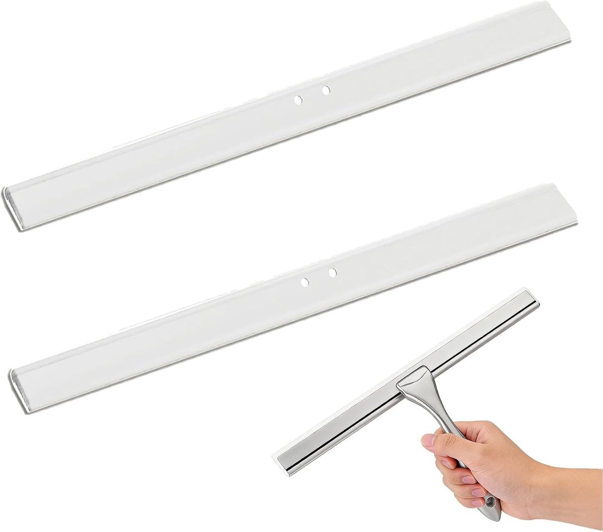 Vervangende rubberen trekkerlip - Wit - 25,6 x 2,3 cm - Voor Douchedeuren en Glas - Voor Universeel Gebruik