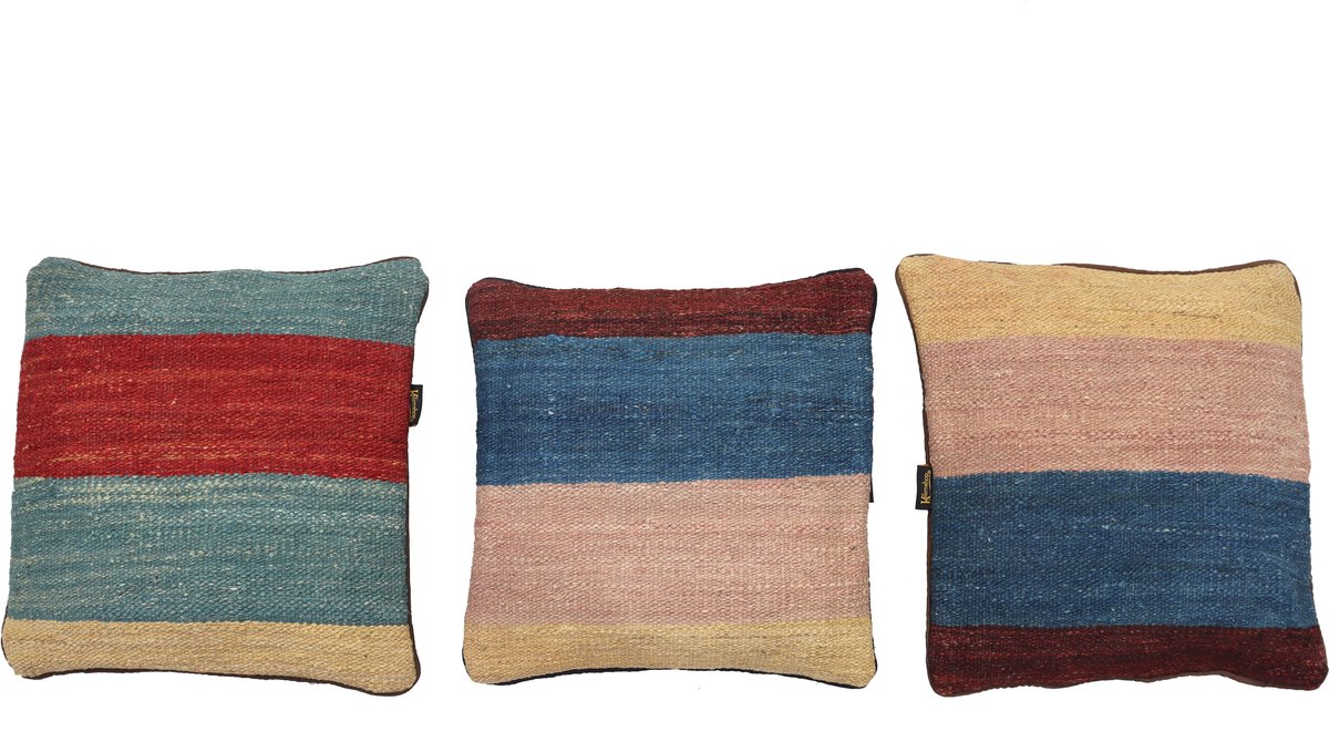 Handgeweven Multicolor Kelim Kussensloop | Afghaanse Wol