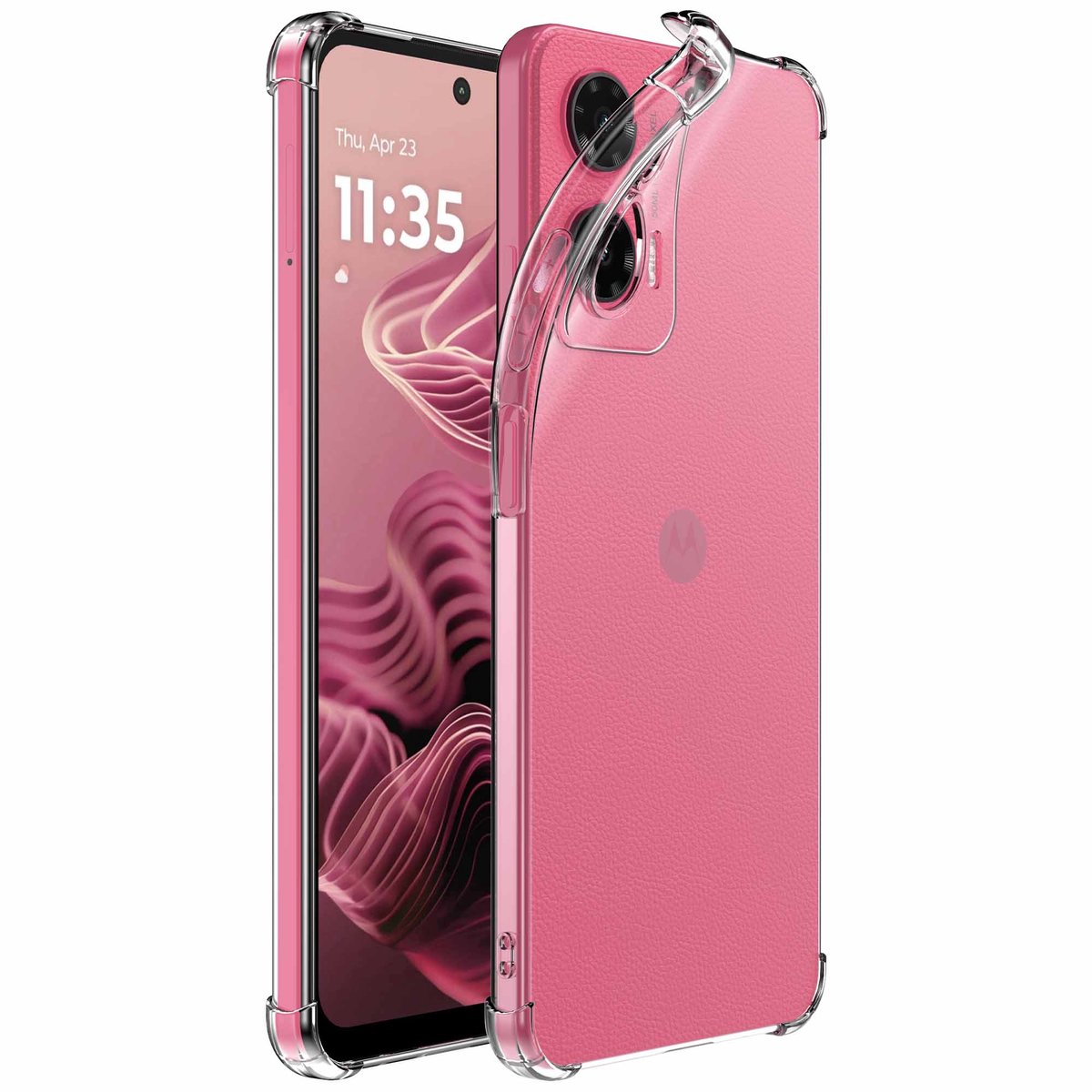 Geschikt voor Motorola Edge 50 Fusion Telefoonhoesje Transparant met Stootrand - Clear Case Shockproof TPU Siliconen Back Cover Case Doorzichtig - Smartphonica geschikt voor Motorola Edge 50 Fusion