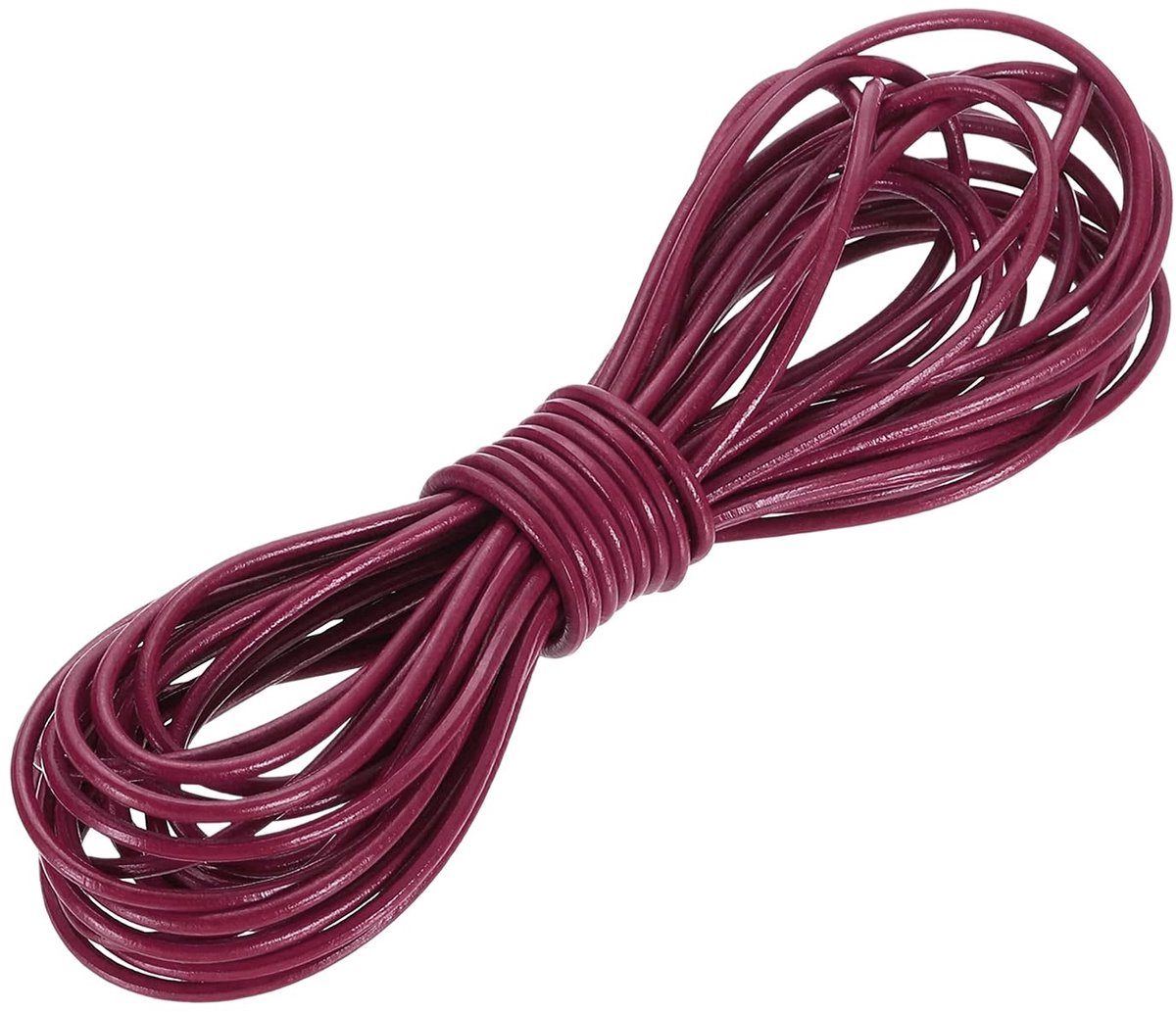 Lederen Kordel 5m x 2mm Roze