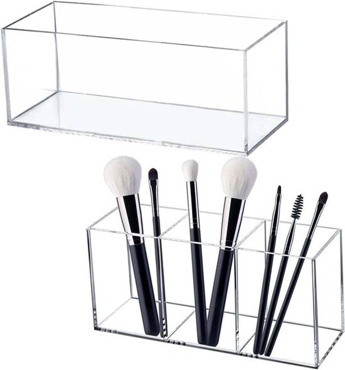 Doorzichtige plastic make-up organizer - afneembare lade organizer voor badkamer en kantoor - wasbare organizer.